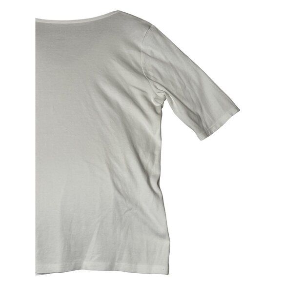 J. Jill Perfect Pima Women's Size L gray Elbow Sleeve V-Neck Top Quality Minima - Picture 8 of 14